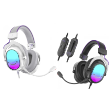 Combo DUO, 2x Headset Gamer Fifine AmpliGame H16, 7.1 Surround, RGB, USB Preto + Branco