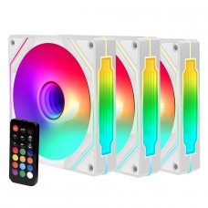Kit Fan Com 3 Unidades Liketec Enigma ARGB, 120mm, Com Controladora, Branco, LF-KITARGB-ENIGMA-2080