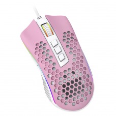 Mouse Gamer Redragon Storm, RGB, 12400 DPI, 8 Botões Programáveis, Pink/White, M808PW-RGB