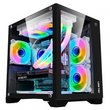 Gabinete Gamer Liketec Dasha, Mid Tower, Vidro Temperado, M-ATX, Black, Sem Fonte, Sem Fan, LC-CB2X2-DASH