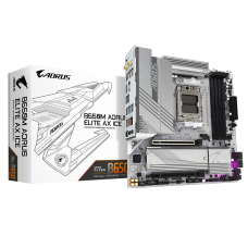 Placa Mãe Gigabyte B650M AORUS ELITE AX ICE, Chipset B650, AMD AM5, MATX, DDR5